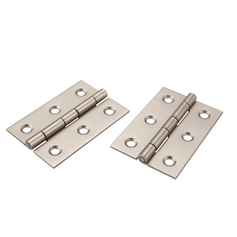 Narrow Hinge - 2" L x 1-3/8" - Open with Screws - Pair - Finish:Satin Nickel